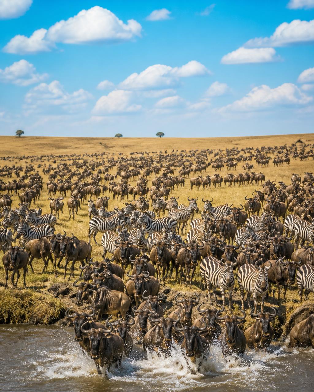 Safari vehicle beside wildlife on the Kenyan savannah