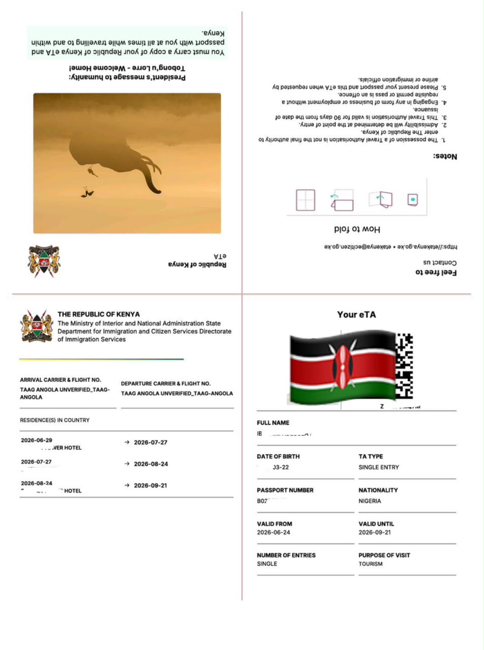 Kenya eTA Approval approval